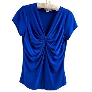 Josephine Studio Ladies Gathered Ruched Dress Top Size Petite Medium Royal Blue